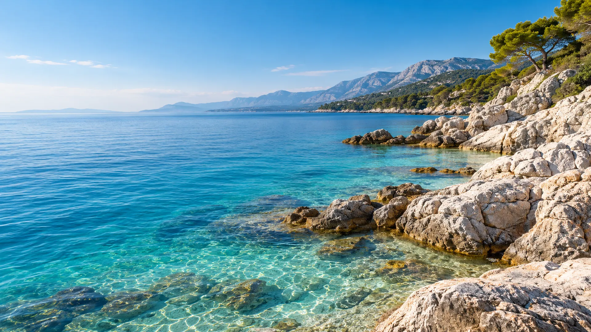 Adriatic coastline and calm sea